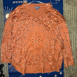 Democracy boho paisley sweater plus 1x Preloved